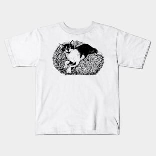 Tuxedo kitten ink drawing Kids T-Shirt